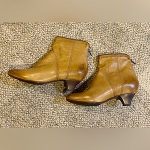 Frye, size 9, tan leather booties, barely worn.